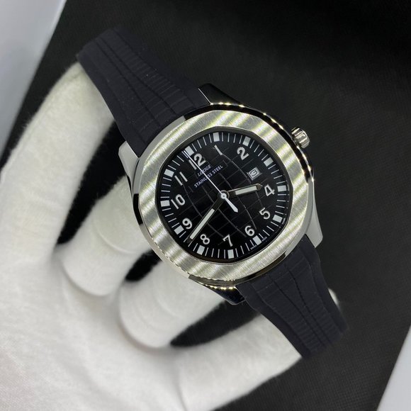 Exclusive Silicone Luminous Day Display Luxury Watch Aquanaut Design Black